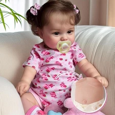 JIZHI Lifelike Reborn Baby Dolls - 20 Inch Soft Vinyl Full Body Realistic-Newbor