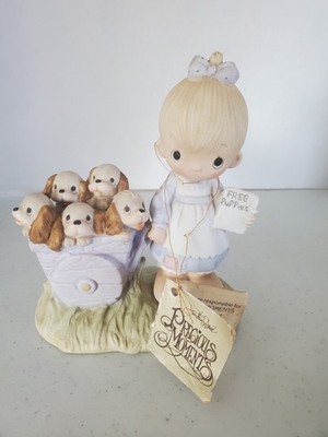 1977 Precious Moments God Loveth a Cheerful Giver Free Puppies Rare Original 21