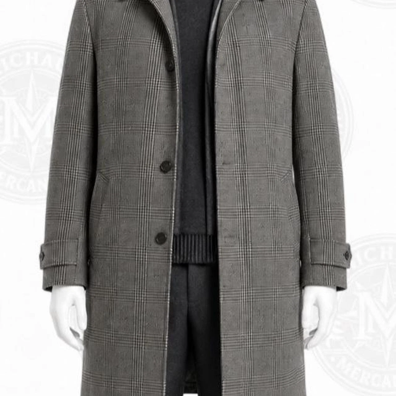 Vintage Alligator Weatherstyle Mens Gray Glen Plaid Overcoat USA Estimated Large image 1