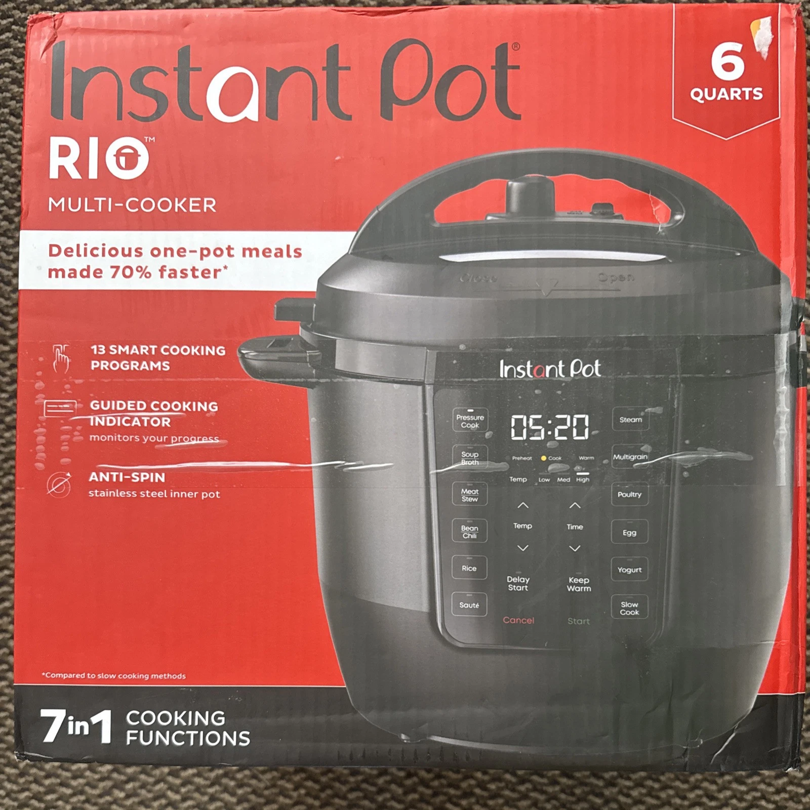 Instant Pot RIO 6qt 7-in-1 Electric Pressure Cooker & Multi-Cooker **NEW**