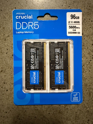 96GB 【新品】Crucial DDR5-5600 Computer For Kit Memory SDRAM DDR5 48GB) (2x 96GB Micron Crucial 48GBx2 SODIMM メモリー