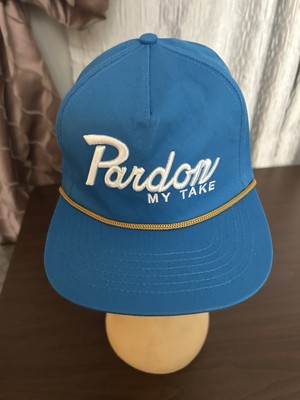 Barstool Sports Blue Hat Cap Pardon My Take Cotton Leather Strap Snapback NEW