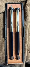 1979 Vintage Paper Mate Double Heart Gold Slim Profile Pen & Pencil Set USA