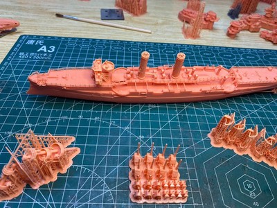 3D Printed 1/350 World of Warships Albany Cruiser Unpainted Model Kit NEW！