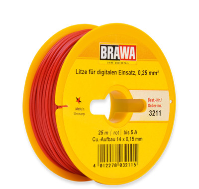 3211 BRAWA Einzelader 0,25mm² 25m rt