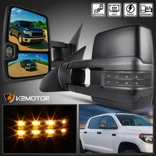 Fits 2007-2021 Toyota Tundra Power Heated Tow Mirrorssmoke Led Signalbsm