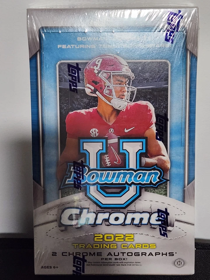 2022 Bowman Chrome University Football SEALED Hobby Box / 2 Autos / 24 Packs - Image 2 of 3