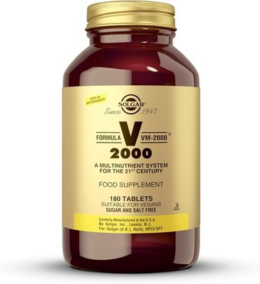 Solgar Formula VM-2000 (Multinutrient System), 180 Tablets - Premium Quality M