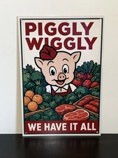 Hi Gloss! Piggly Wiggly Grocery Store Vintage Style Metal Sign