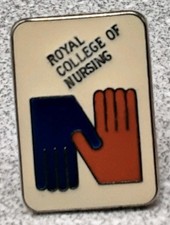 Royal College of Nursing Pin Badge. Blue Red Enamel.