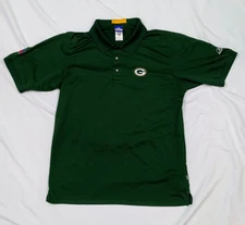 Reebok Green Bay Packers Short Sleeve Polo Size Medium NFL Football 