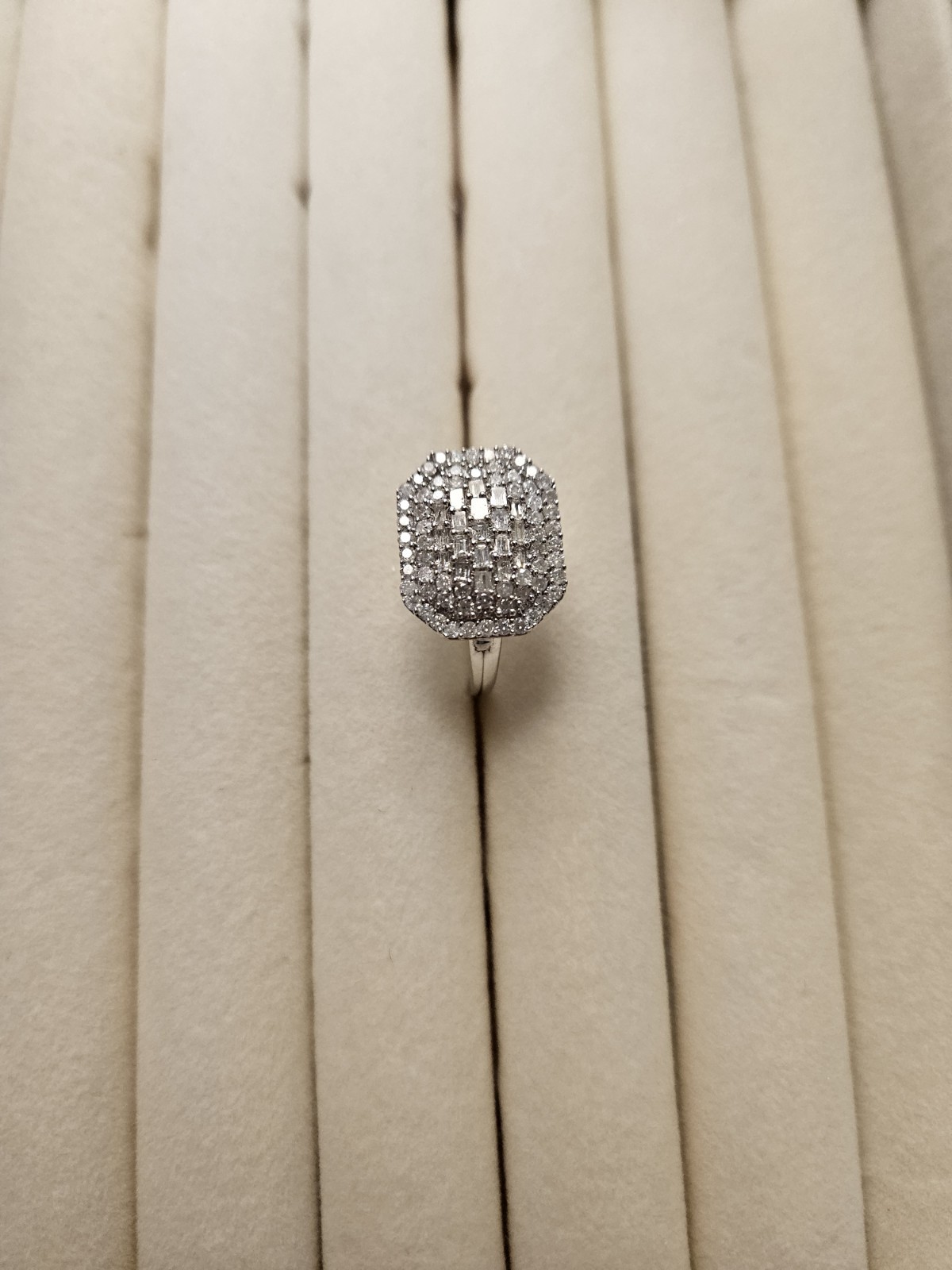 Silver 925 Ring Rectangular White Cubic Zirconia … - image 2