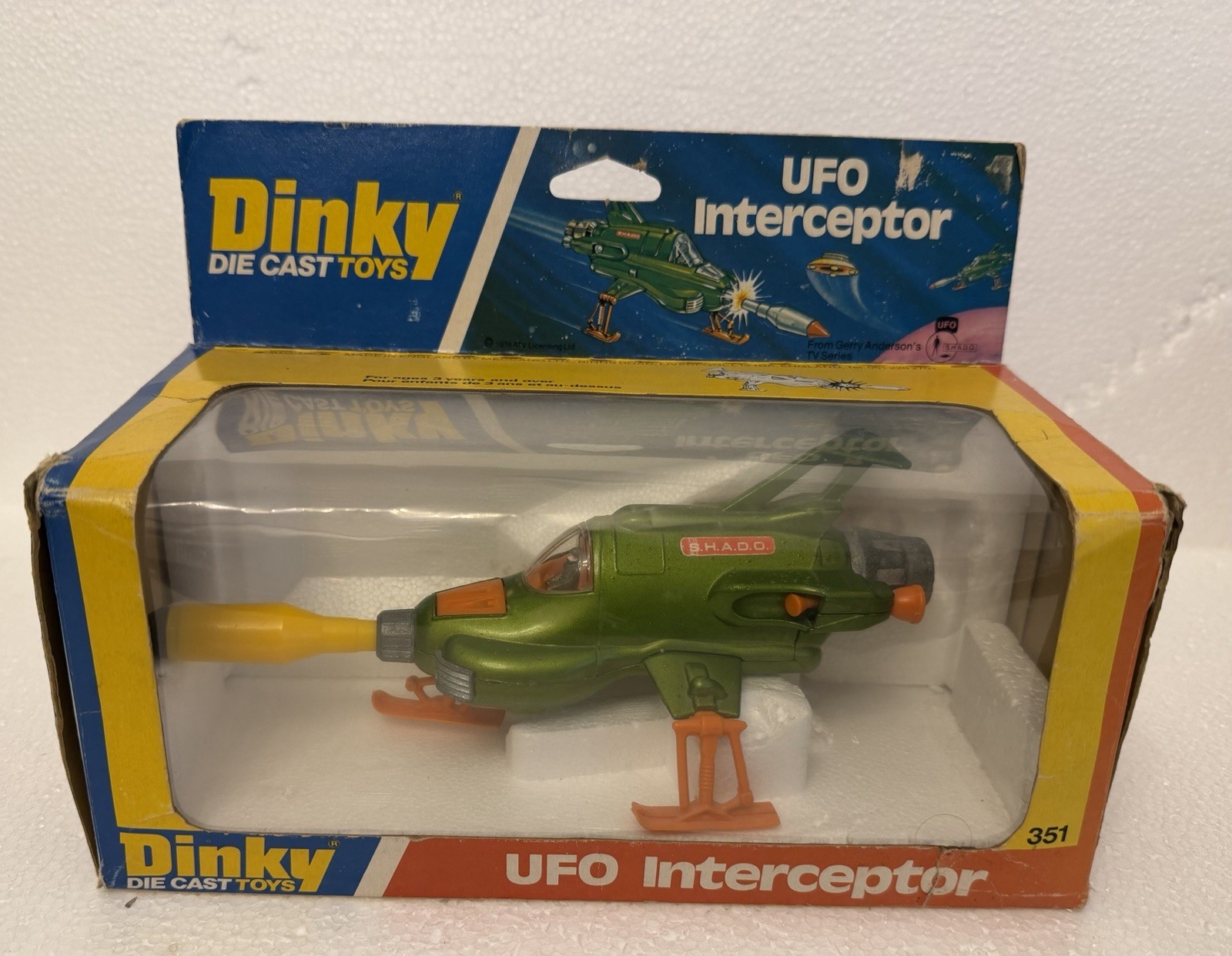 Dinky Toys 351 U.F.O. Interceptor from Gerry Andersons UFO Tv programme S.H.A.D.O. metallic green