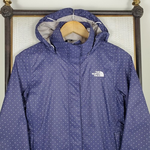 NORTH FACE Womens Size XS Waterproof Polka Dot Jacket Stow Hood DryVent Rain - Picture 2 of 16