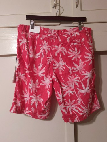 Onia Linen Blend Chambray Palm Print Coral Austin Shorts Size 34 NEW $125 - Picture 5 of 6