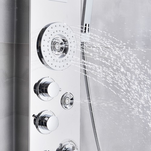 Pannello colonna doccia idromassaggio inox pioggia cascate led soffione doccia - Foto 176 di 250