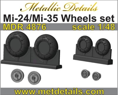 Mi-24/Mi-35. Wheels set for aircraft model scale 1/48 Metallic Details MDR4876