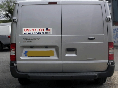 9-11 NEVER FORGET USA FLAG STICKER CAR,TRUCK, VAN, WALL DECAL (2x) - Bild 2 von 2