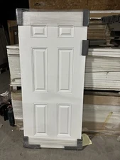 Exterior Solid Door, 6 Panel, Fiberglass 36" x 80"  - Bulk Discounts