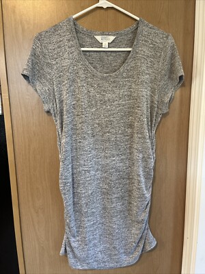 Women s Market & Spruce Grey Short Sleeve Maternity Top- Medium pregnancy baby 