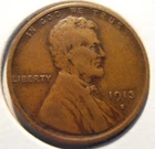 1913 S  Tough, SEMI-KEY Date  Lincoln Cent, FINE/VERY FINE - (13SHP4)