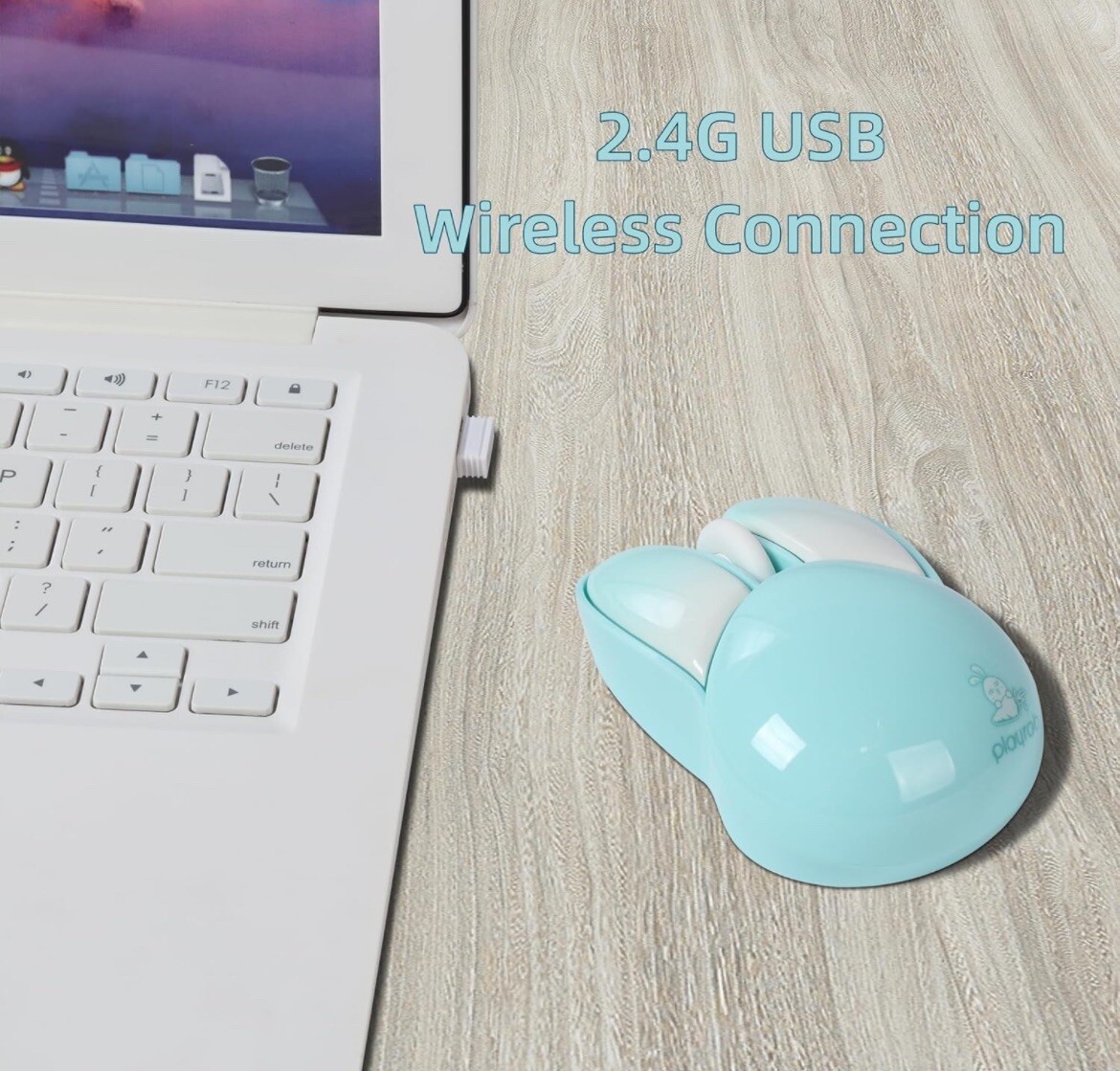 Rabbit Wireless Mouse, Cute Animal Bunny Shape Kawaii Mouse Silent