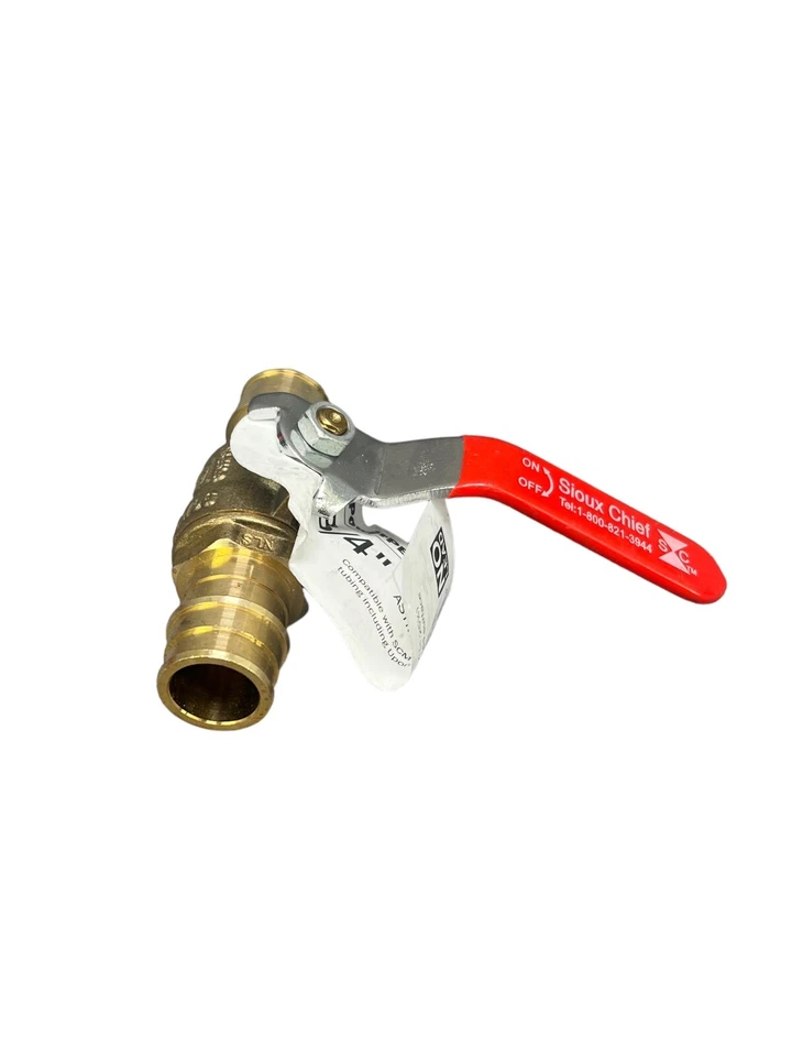 Paquete de 10 válvulas de bola de 3/4 pulgadas Sioux Chief PowerPex Grip Foto 3 de 4