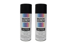 Quick Color 10 Oz. Flat Black General Purpose Spray Paint Pack of 2
