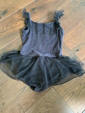 Danskin Freestyle 7 8 Black Skirted Ballet Dance Leotard Vguc
