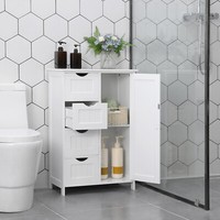 Badezimmerschrank Badschrank Beistellschrank Hochschrank Mit 4 Schubladen CHL41W