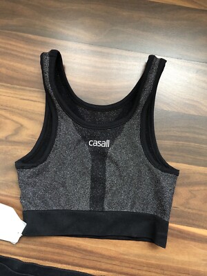 Casall Black Sparkle Sport Bra, Size S