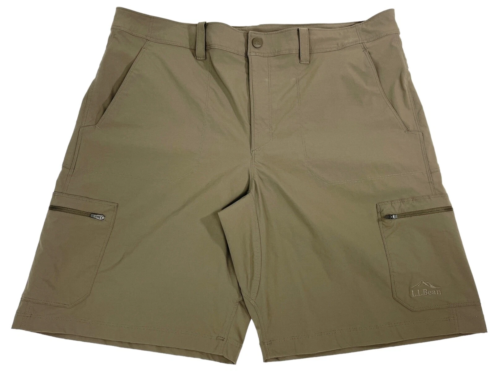 L.L Bean Men’s Khaki Active Travel Hiking Shorts Nylon Spandex Size 38W