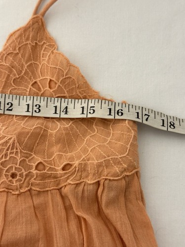 New Asos Swim Swimsuit Coverup Dress Womens 4 Orange Embroidered Mini Boho Trave - Picture 7 of 8