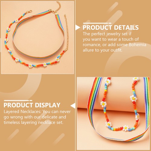 Ethnic Style Necklace Travel Miss Layered Beads Choker Pendant Chain - Picture 10 of 12