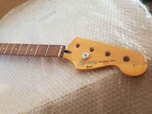 80's SQUIER by FENDER PRECISION BASS NECK - FLAT RADIUS - Picture 1 of 10