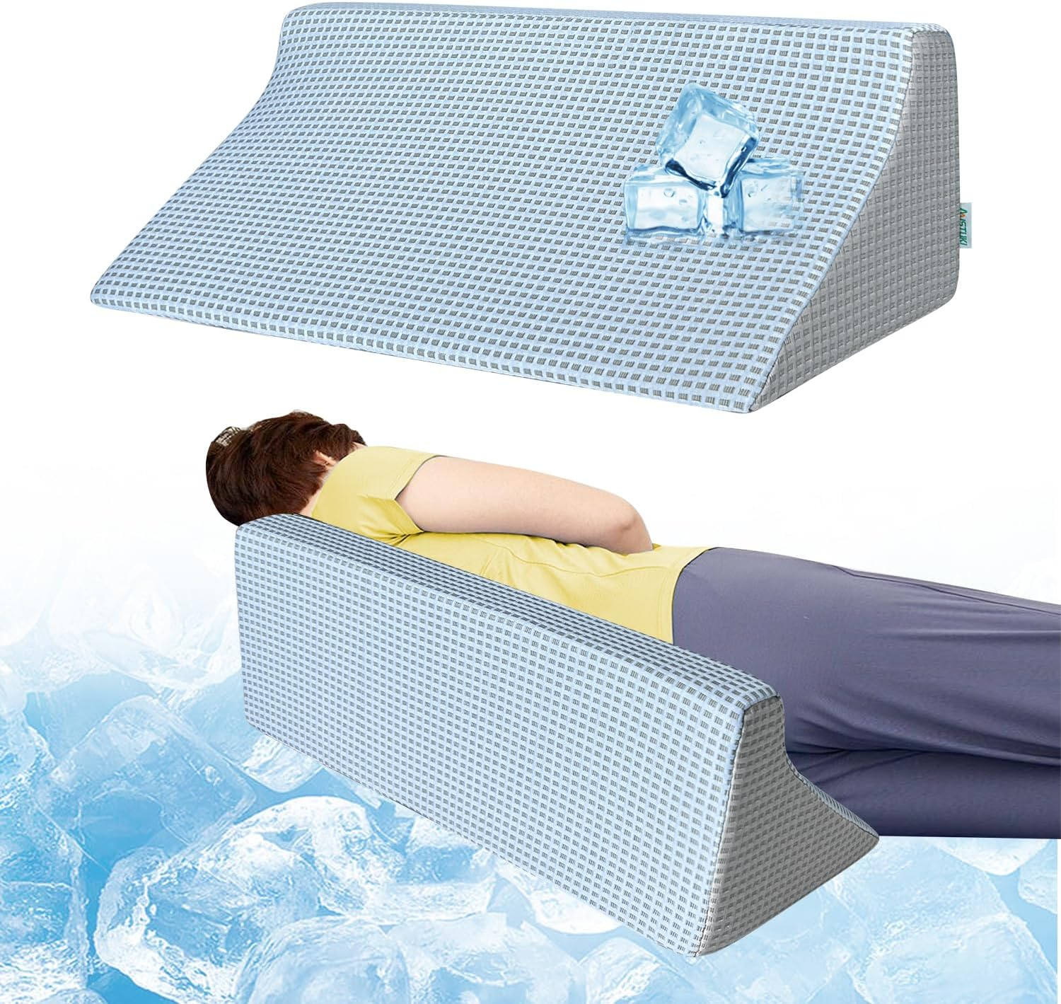 Foam Wedge Pillow for Bed Positioning and Pressure Relief from Sores