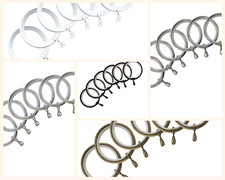 28MM METAL CURTAIN POLE RINGS - chrome, matt chrome, black nickel, antique brass