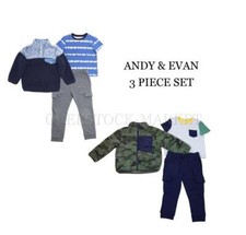 NEW BOYS ANDY EVAN 3 PC PLUSH SHERPA JACKET SET JACKET, TEE, JOGGER VARIETY