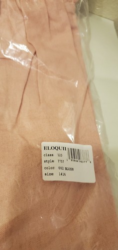 Eloquii Linen Blend Pink Blush Smocked Ruffle Mini Dress. Size 14/16 - Picture 6 of 11