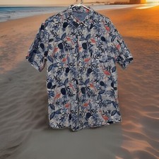 Izod Saltwater Men  s Shirt Sz XL Cotton Flamingo Comfort Beach Vacatio