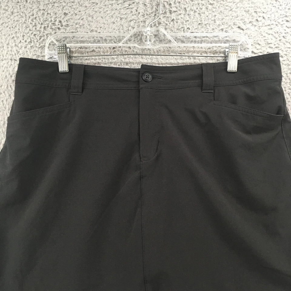 Eddie Bauer 迷你裙女式 12 纯黑色拉链门襟纽扣口袋休闲 — 第 2/4 张图片