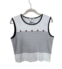 Talbots red white and blue tank top size PS patriotic americana preppy