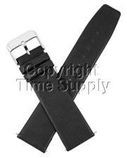 18 mm BLACK CALF LEATHER WATCH BAND WITH SPRNG BARS