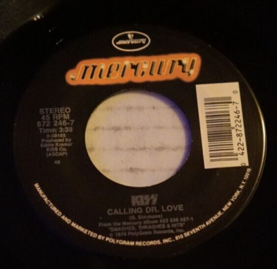 Kiss Let's Put The X In Sex Calling Dr Love 1988 7' Record Single Vg+ Oop