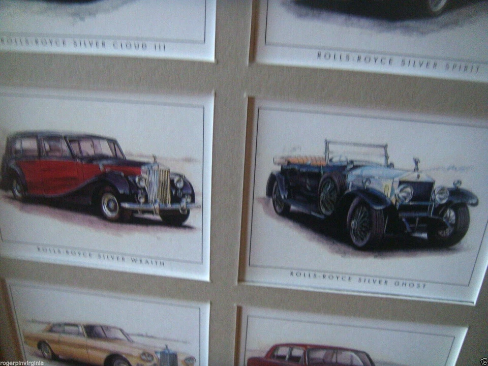 ROLLS ROYCE  - 6  REPRO CARDS IN A MAT   (Buy FRAMED $47  UNFRAMED $27) - Image 2 of 4