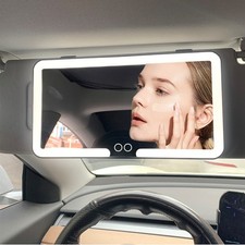 Led Car Sun Visor Makeup Mirror Rechargeable Makeup Mirror Dual Switch Mode