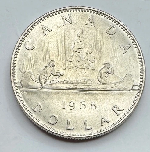 1968 Canada Dollar Coin - Canadian Large 1D Coin - Voyageur - Free Shipping