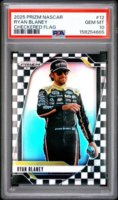 2025 Panini Prizm NASCAR Ryan Blaney #12 Checkered Flag /75 PSA 10 Gem Mint