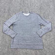 J.CREW Sweater Mens Large Gray Crewneck 100 Cotton Knit Lightweight Pullover
