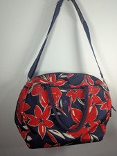TRIPP Floral Holdall Bag Navy Red White Flower Weekend Travel Flight Cabin Bag
